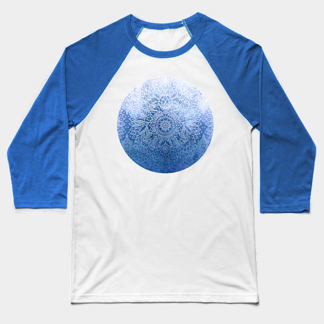 Enchanted Indigo - watercolor + doodle Baseball T-Shirt by micklyn